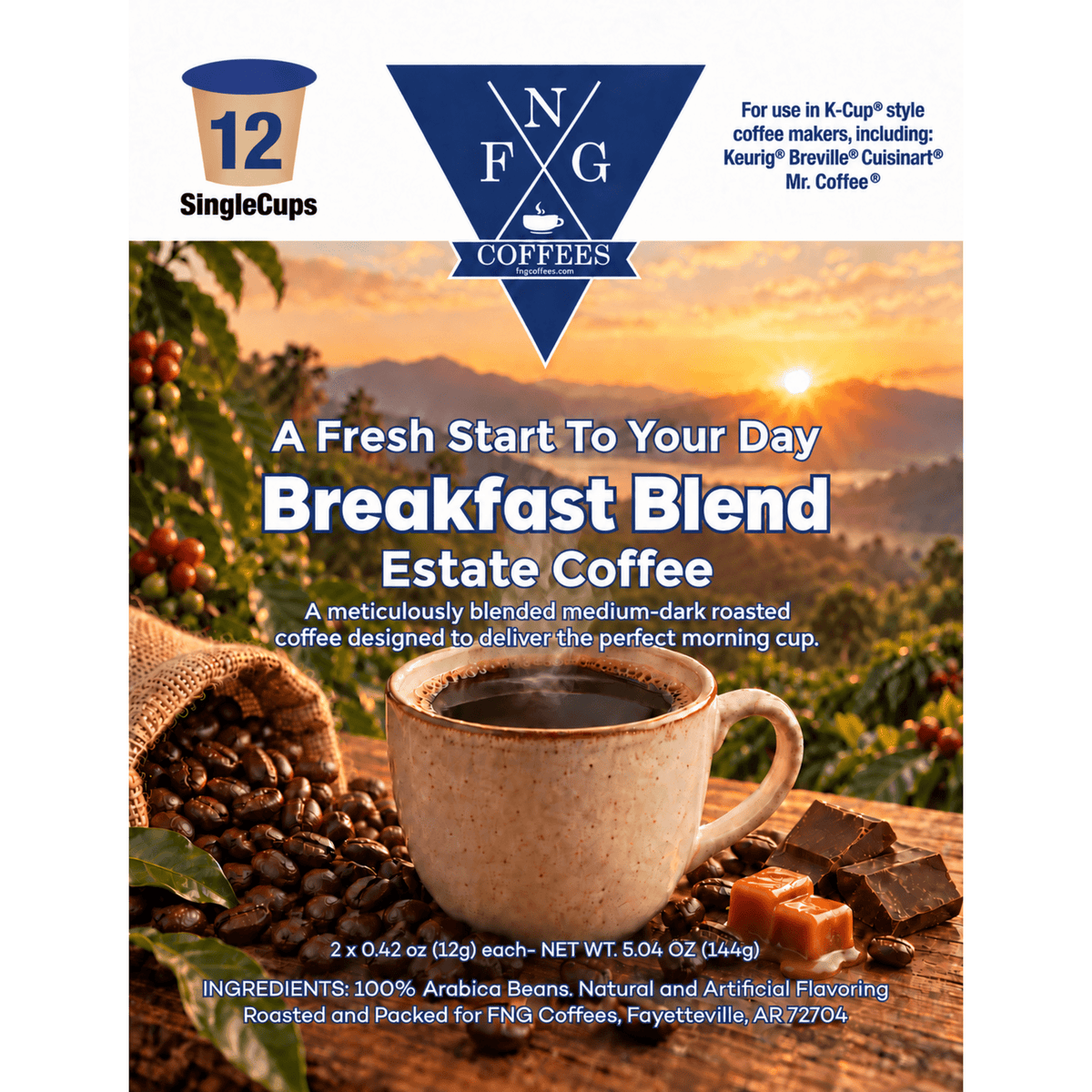 Breakfast Blend-DECAF- 12 Pack K Cups