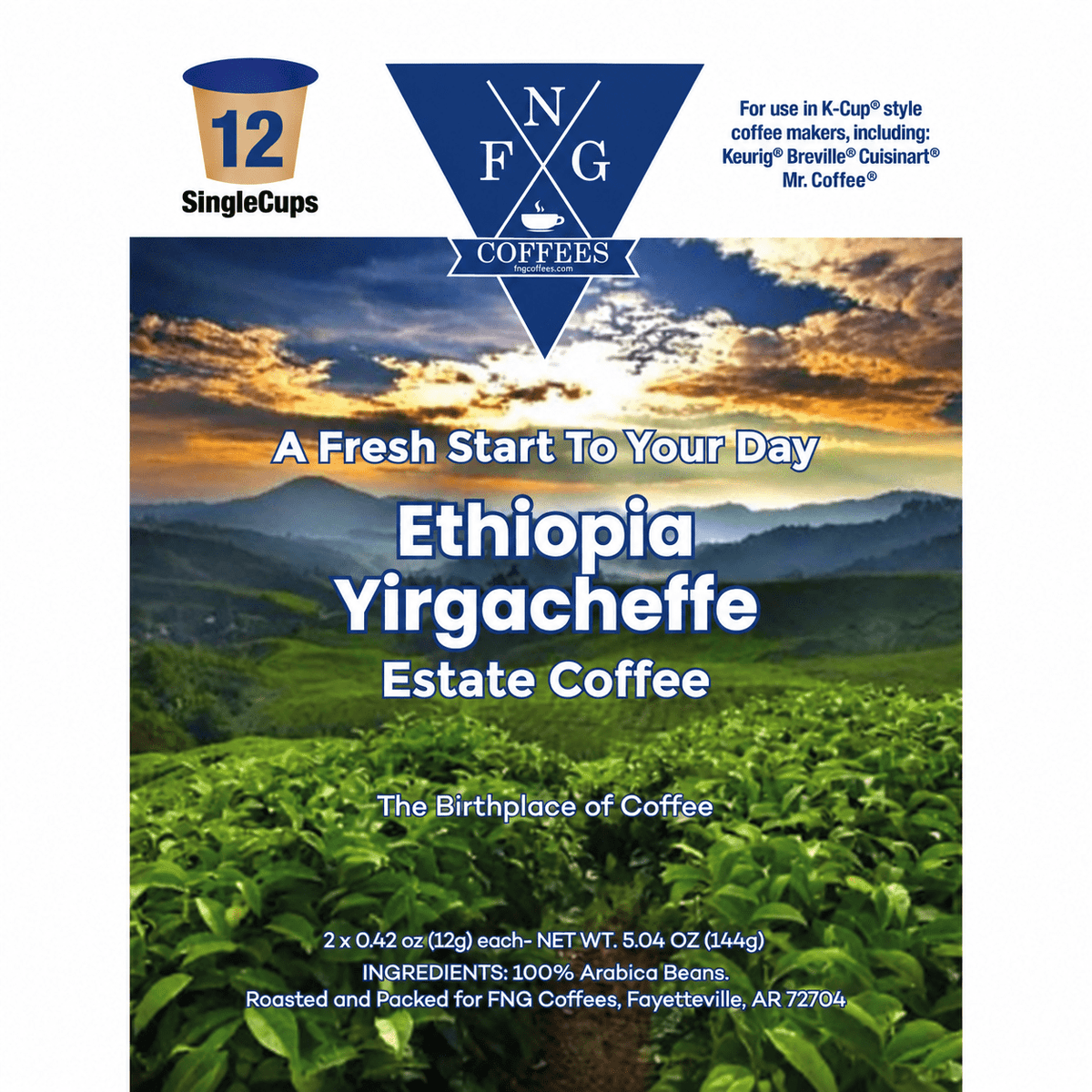 Ethiopia Yirgacheffe- 12 Pack K Cups