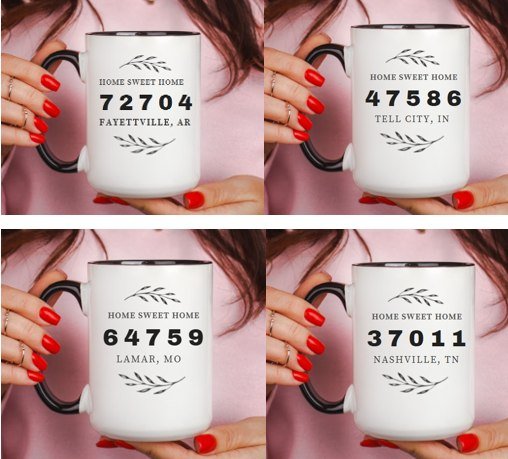 Home Sweet Home Coffee Mug- 15 oz- Collection (Personalized)