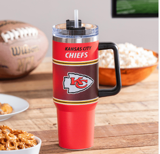 Kansas City Chiefs Stainless Steel Canyon Cup w/ Straw- 40 oz