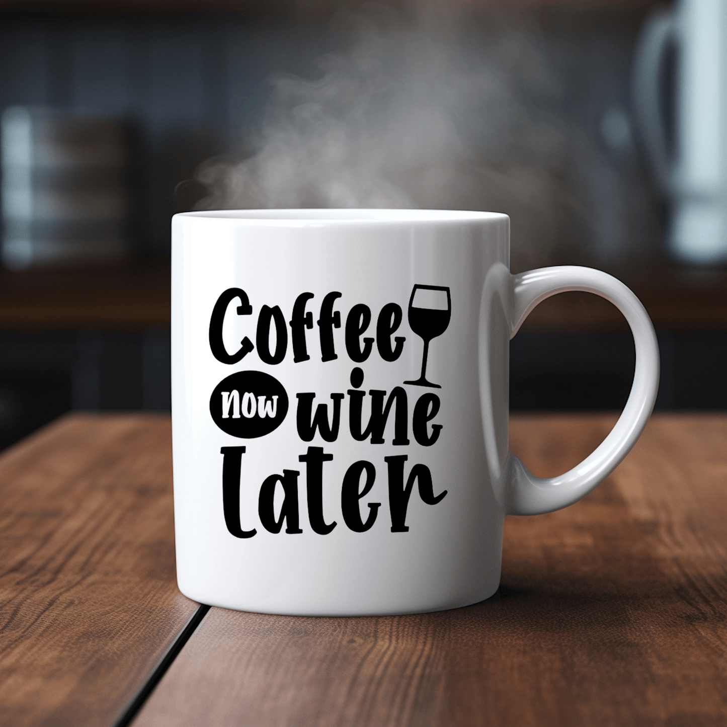 Coffee Now Wine Later Coffee Mug- 15 oz- Collection