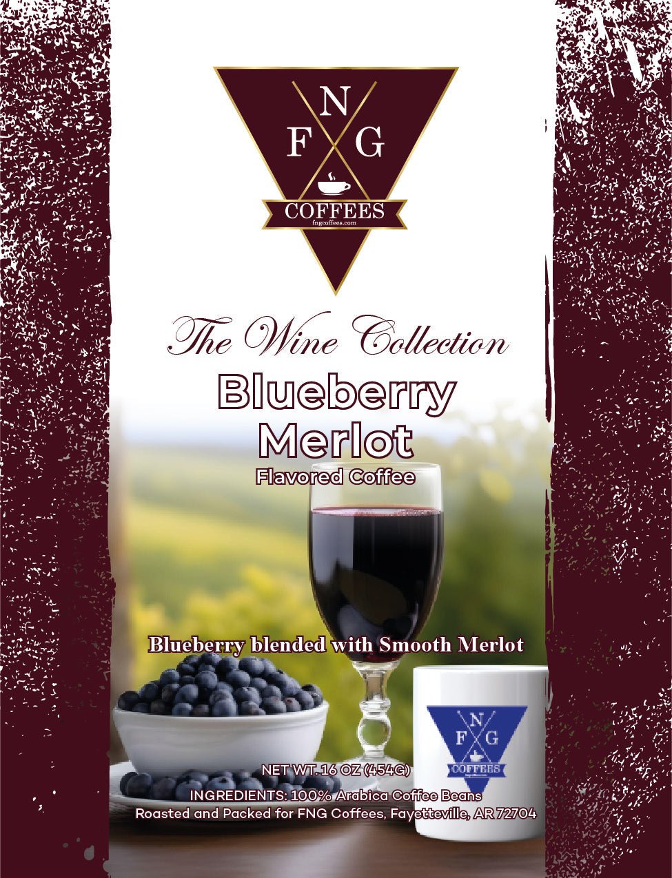 Blueberry Merlot DECAF Flavored Coffee- THE WINE Collection