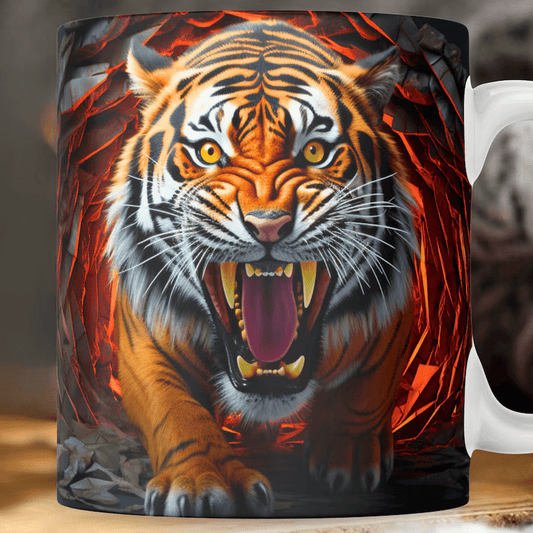 FNG 3-D Tiger Mug- 15 oz