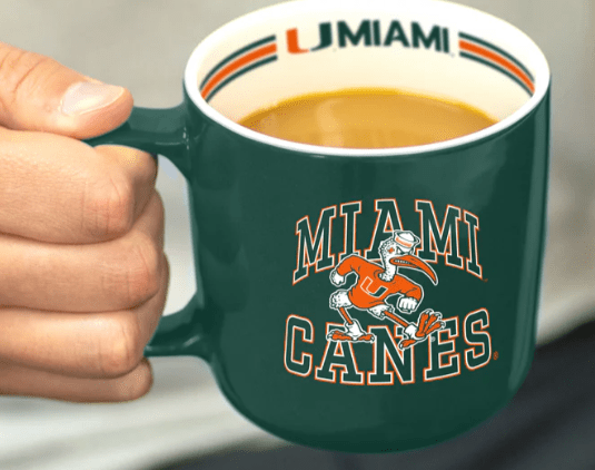 Miami Hurricanes NCAA 15oz Stripe Coffee Mug Cup
