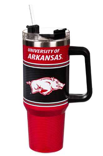 University of Arkansas Stainless Steel Canyon Cup w/ Straw- 40 oz