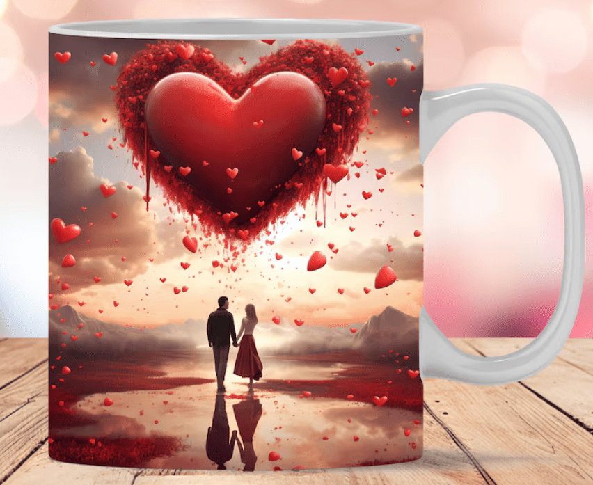 Valentines Couple Heart Mug- 15 oz- Collection