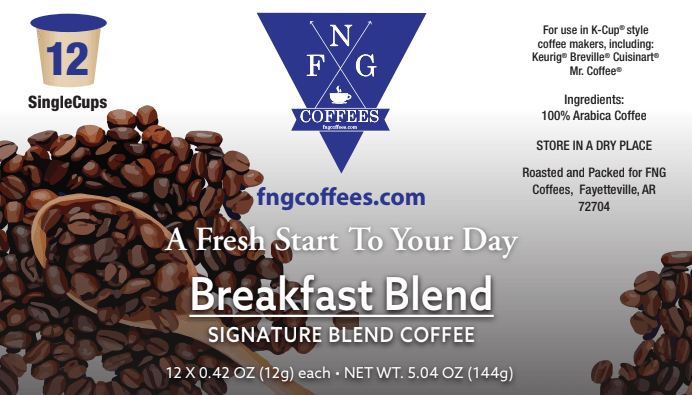 Breakfast Blend Coffee | Breakfast Blend K Cups | FNG Coffees