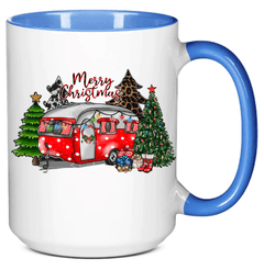 Merry Christmas Camper Ceramic Coffee Mug- 15 oz- Collection