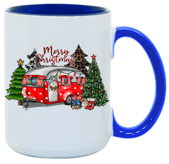 Merry Christmas Camper Ceramic Coffee Mug- 15 oz- Collection