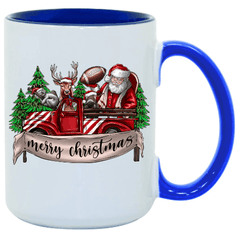 Merry Christmas Santa w/ Football Ceramic Coffee Mug- 15 oz- Collection