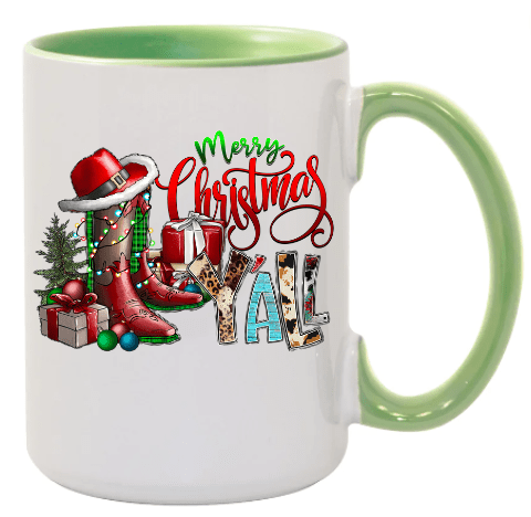 Merry Christmas Ya'll Ceramic Coffee Mug- 15 oz- Collection